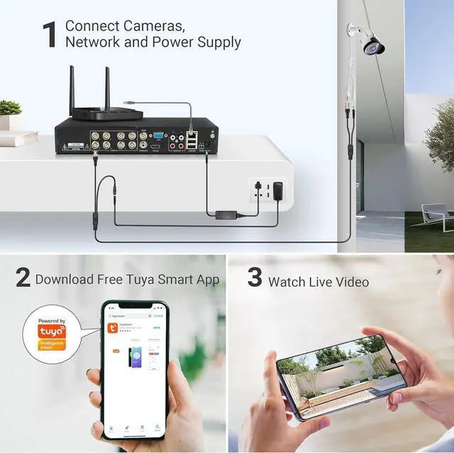 Alt view image 7 of 7 - TIGERSECU Ultra HD 5MP 8 Channel Hybrid Security DVR/NVR with 2TB Hard Drive, Expandable to 16 Cameras, 6-in-1 Home Surveillance Recorder for 8 Analog, TVI, AHD, CVI, RS485 PTZ and 8 IP Cameras