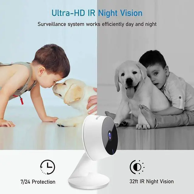 Alt view image 4 of 7 - LaView 5G& 2.4GHz Security Cameras 4pcs, Home Security Camera Indoor 1080P, Wi-Fi Cameras Wired for Pet, Motion Detection, Two-Way Audio, Night Vision, Works with Alexa, iOS & Android & Web Access