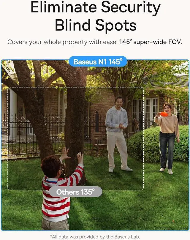 Alt view image 5 of 7 - Baseus Wireless Cameras for Home Security, N1 2-Cam Kit with True 2K Clarity, No Monthly Fee, 16TB Expandable Local Storage, 210-Day Battery Life, Spotlight & Alarm, Works with Alexa and Google Home
