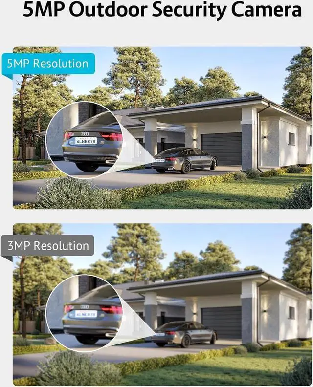 Alt view image 2 of 7 - LaView 5MP Security Camera Outdoor Wired Starlight Color Night Vision,3K Cameras for Home Security AI Human Detection & Auto Tracking, IP65 Outdoor Camera 2-Way Audio, US Cloud, Compatible with Alexa