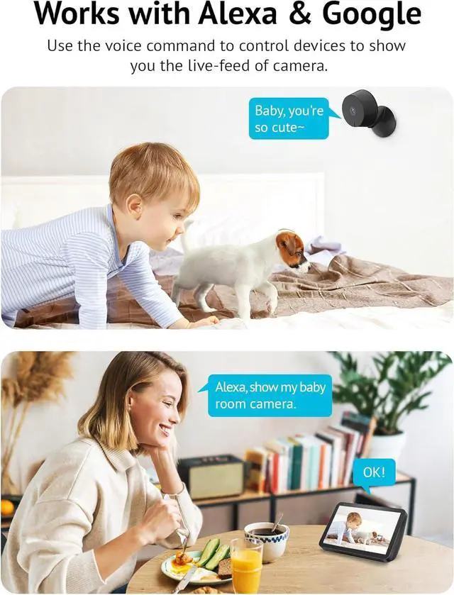Alt view image 5 of 6 - LaView 4MP 2K Cameras for Home Security Indoor, 5G& 2.4GHz Home Security Camera for Baby/Elder/Pet/Nanny,Baby Cam Starlight Sensor Color Night Vision,US Cloud Service,Works with Alexa iOS & Android