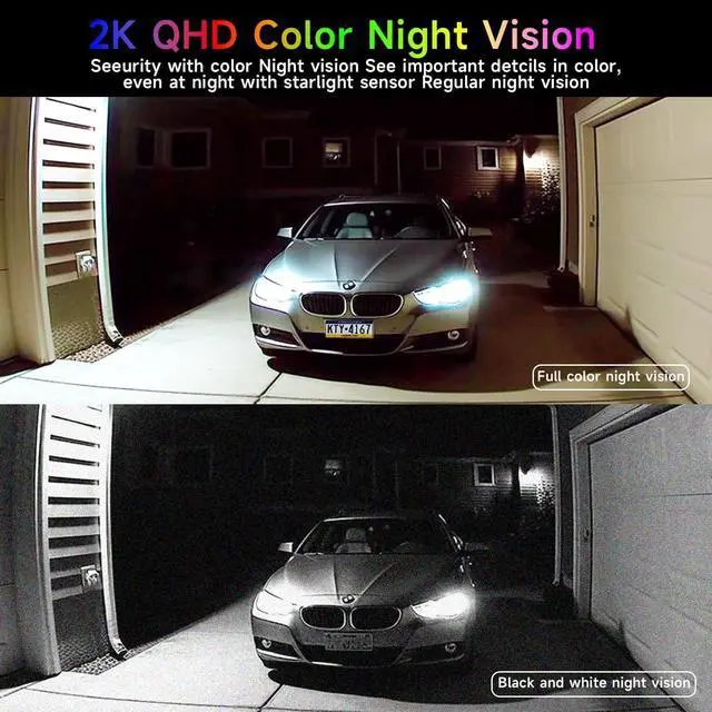 Alt view image 3 of 7 - 2Pack Security Cameras Wireless Outdoor, 2K Battery WiFi Surveillance Indoor Home Camera with AI Motion Detection Spotlight Siren Alarm, Color Night Vision, 2-Way Talk, Waterproof, Cloud/SD Storage