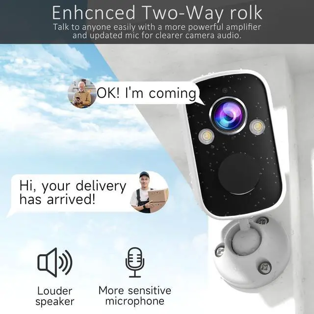 Alt view image 5 of 7 - 2Pack Security Cameras Wireless Outdoor, 2K Battery WiFi Surveillance Indoor Home Camera with AI Motion Detection Spotlight Siren Alarm, Color Night Vision, 2-Way Talk, Waterproof, Cloud/SD Storage