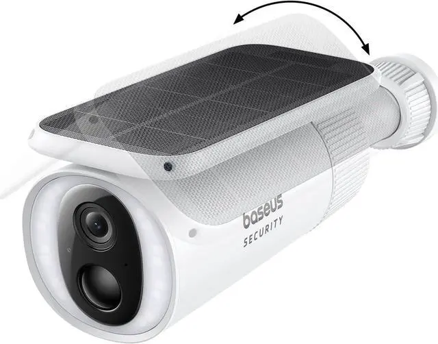 Main image of Baseus Solar Security Cameras Wireless Outdoor, S1 Wireless Solocam, Forever Power with Auto Sunlight-Tracking Solar Panel, 2K Clarity, 145° FOV, Built-in 8GB Local Storage and IP67, No Monthly Fee