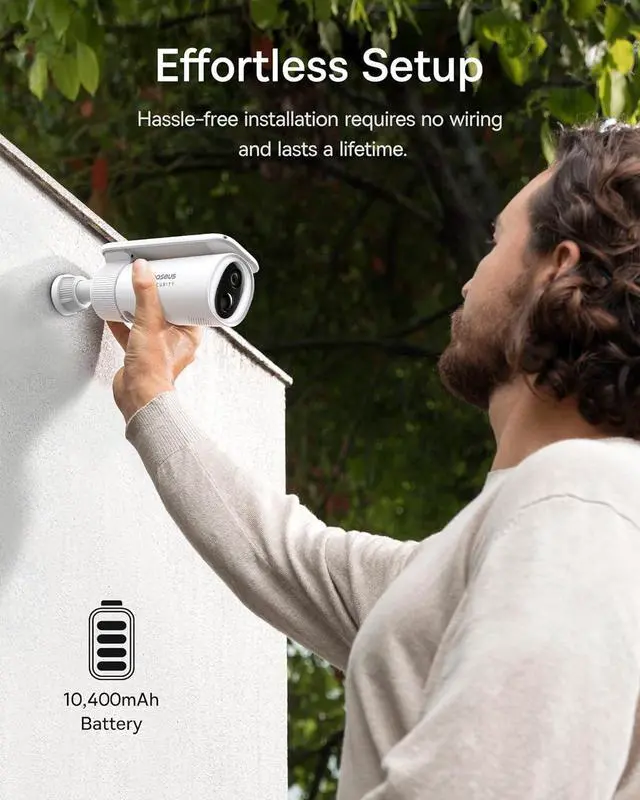 Alt view image 5 of 6 - Baseus Solar Security Cameras Wireless Outdoor, S1 Wireless Solocam, Forever Power with Auto Sunlight-Tracking Solar Panel, 2K Clarity, 145° FOV, Built-in 8GB Local Storage and IP67, No Monthly Fee