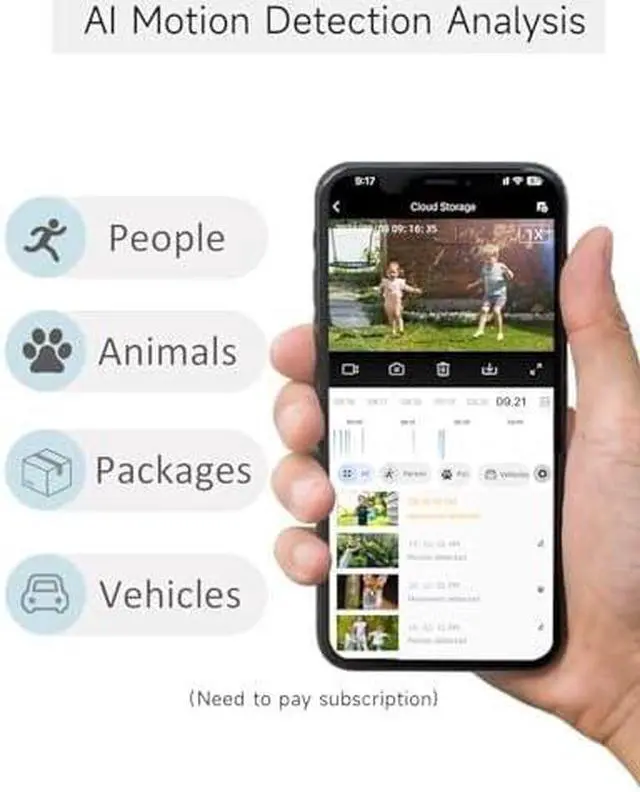 Alt view image 7 of 7 - 2PC Security Camera Wireless Outdoor, 5G/2.4G WiFi Cameras for Home Security, 2K Battery Powered Cameras with AI Detection,Color Night Vision, IP66, 2 Way Audio, Works Alexa&Google Assistant, Cloud/SD
