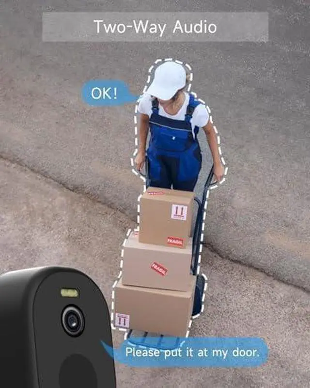 Alt view image 5 of 7 - 2PC Security Camera Wireless Outdoor, 5G/2.4G WiFi Cameras for Home Security, 2K Battery Powered Cameras with AI Detection,Color Night Vision, IP66, 2 Way Audio, Works Alexa&Google Assistant, Cloud/SD