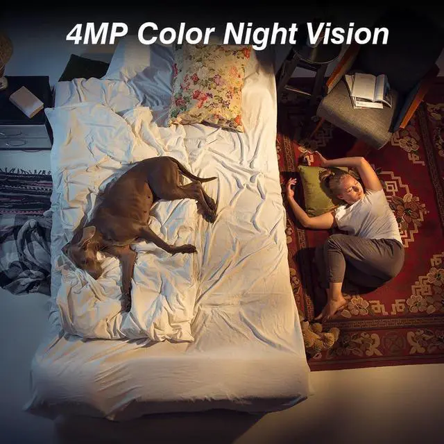 Alt view image 6 of 7 - 2K Security Cameras for Home Security 4Pack,4MP WiFi Indoor Security Camera with Color Night Vision, Motion Detection, Two-Way Audio, Cloud & SD Card Storage, Compatible with Alexa & Google Assistant