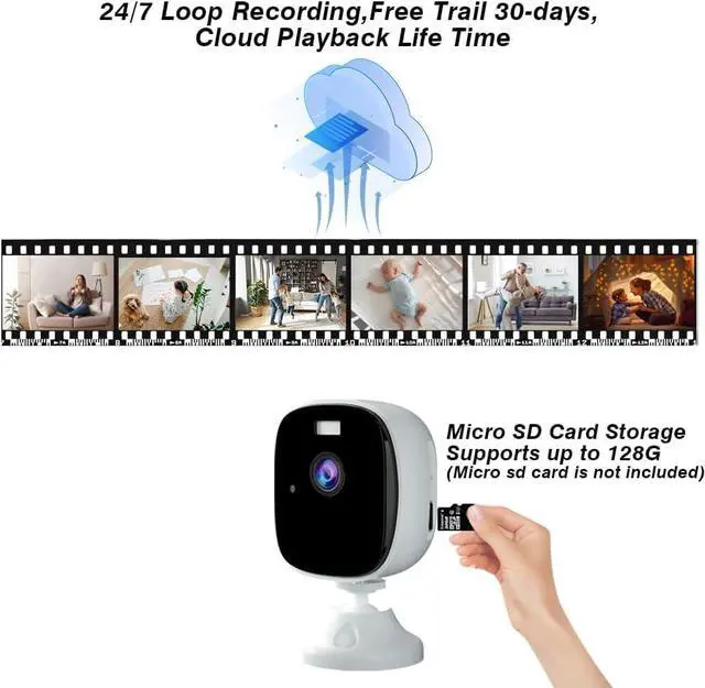 Alt view image 7 of 7 - 2K Security Cameras for Home Security 4Pack,4MP WiFi Indoor Security Camera with Color Night Vision, Motion Detection, Two-Way Audio, Cloud & SD Card Storage, Compatible with Alexa & Google Assistant