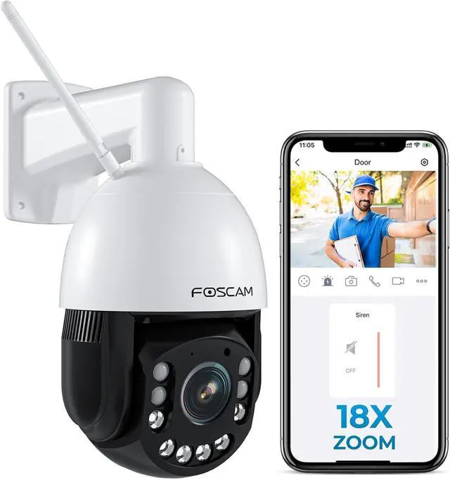 Main image of FOSCAM 4MP WiFi PTZ Outdoor Camera, 18X Optical Zoom with Auto Tracking, 2.4/5GHz WiFi Camera for Home Security, Person/Vehicle/Animal Detection, 656ft Night Vision, 350°Pan 90°Tilt, Two-Way Audio