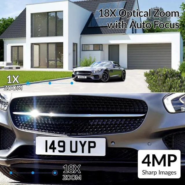 Alt view image 3 of 7 - FOSCAM 4MP WiFi PTZ Outdoor Camera, 18X Optical Zoom with Auto Tracking, 2.4/5GHz WiFi Camera for Home Security, Person/Vehicle/Animal Detection, 656ft Night Vision, 350°Pan 90°Tilt, Two-Way Audio