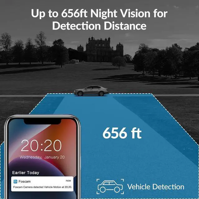 Alt view image 5 of 7 - FOSCAM 4MP WiFi PTZ Outdoor Camera, 18X Optical Zoom with Auto Tracking, 2.4/5GHz WiFi Camera for Home Security, Person/Vehicle/Animal Detection, 656ft Night Vision, 350°Pan 90°Tilt, Two-Way Audio