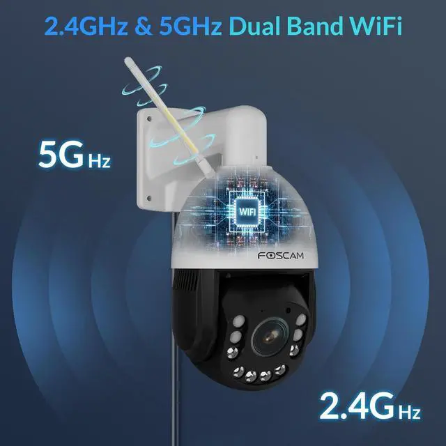 Alt view image 4 of 7 - FOSCAM 4MP WiFi PTZ Outdoor Camera, 18X Optical Zoom with Auto Tracking, 2.4/5GHz WiFi Camera for Home Security, Person/Vehicle/Animal Detection, 656ft Night Vision, 350°Pan 90°Tilt, Two-Way Audio