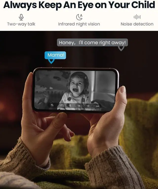 Alt view image 4 of 7 - ieGeek 2K Indoor Security Camera, 5G/2.4G WiFi Pet Cameras for Home Security, 360° Dog Cam w/Auto Tracking, Smart Motion Detection, Phone App, Baby Monitor, 3MP Night Vision, Works with Alexa(2 Pack)