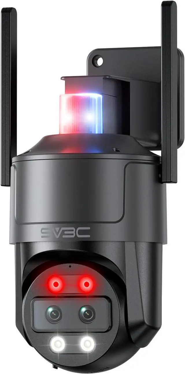Main image of SV3C 4K Dual Lens PTZ WiFi Security Camera Outdoor, Dual Band Auto Tracking ONVIF IP Camera, Color Night Vision, Human Vehicle Motion Detection, Waterproof, 24/7 Recording, Blueiris, Camhipro, Black