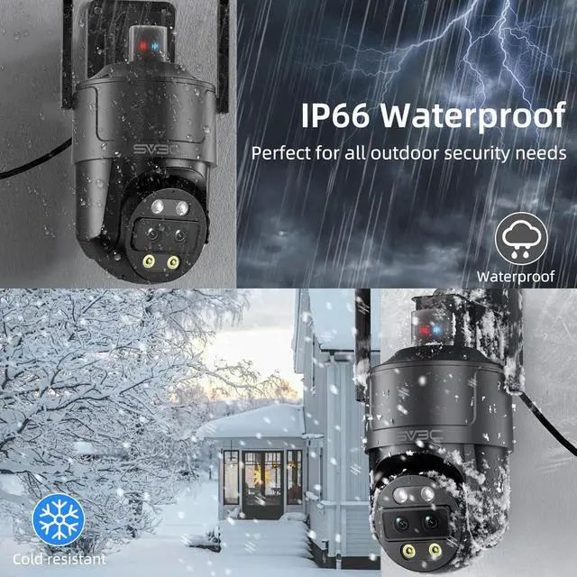 Alt view image 6 of 7 - SV3C 4K Dual Lens PTZ WiFi Security Camera Outdoor, Dual Band Auto Tracking ONVIF IP Camera, Color Night Vision, Human Vehicle Motion Detection, Waterproof, 24/7 Recording, Blueiris, Camhipro, Black