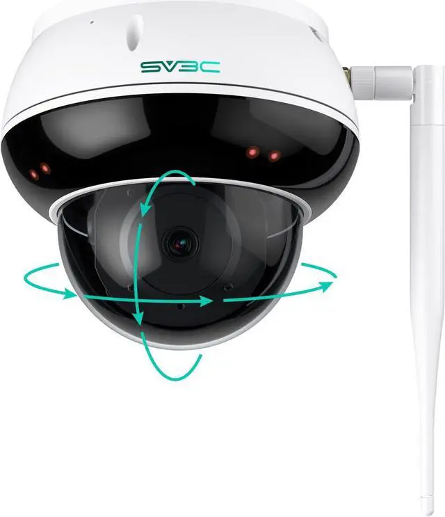 Main image of SV3C 4K PTZ WiFi Wireless Dome Camera Outdoor, Security IP Camera Indoor 8MP with Auto Tracking, Infrared HD Night Vision, SD Card Record, Motion Detection, RTSP, FTP, Onvif Conformant, 2.4/5 GHz WiFi