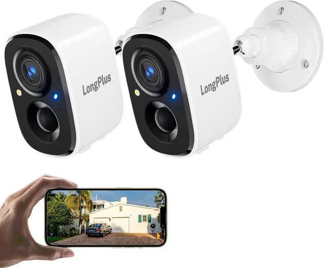 Main image of LongPlus Security Camera, 2K Outdoor Camera Wireless, No Monthly Fee, AI Detection, Battery Powered WiFi Home Surveillance Camera Outside with Siren, Color Night Vision, 2-Way Audio, Work with Alexa