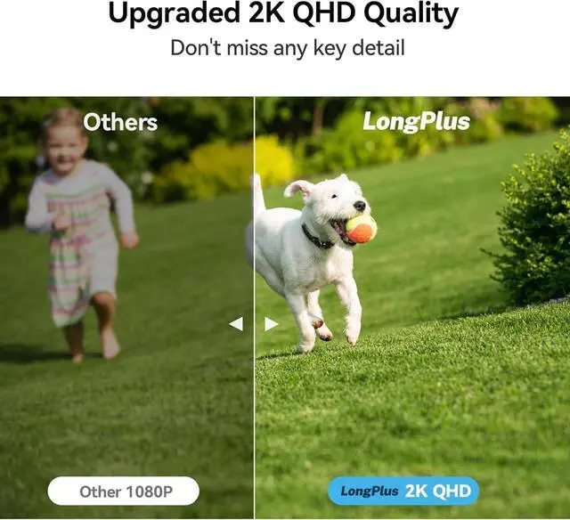 Alt view image 3 of 7 - LongPlus Security Camera, 2K Outdoor Camera Wireless, No Monthly Fee, AI Detection, Battery Powered WiFi Home Surveillance Camera Outside with Siren, Color Night Vision, 2-Way Audio, Work with Alexa