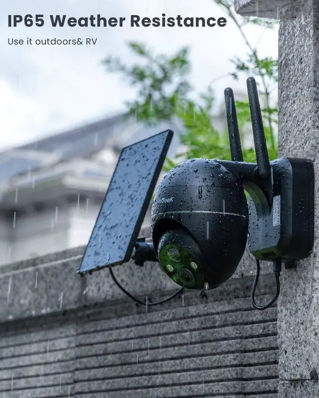 Alt view image 7 of 7 - Security Cameras Wireless Outdoor, 2K Solar Security Camera System 360° PTZ with Spotlight & Siren, ieGeek 2.4Ghz Outdoor Security Cameras,Color Night Vision, Work with Alexa, PIR, 2-Way Talk, IP65