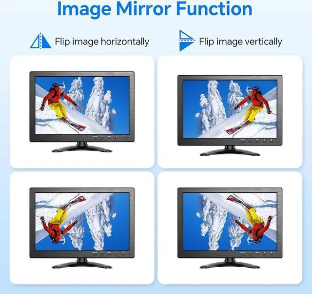Alt view image 4 of 7 - 2 Displayport HDMI KVM Switch 3 Monitors 3 Computer & Eyoyo 10.1 inch Security Monitor 1366x768 Resolution