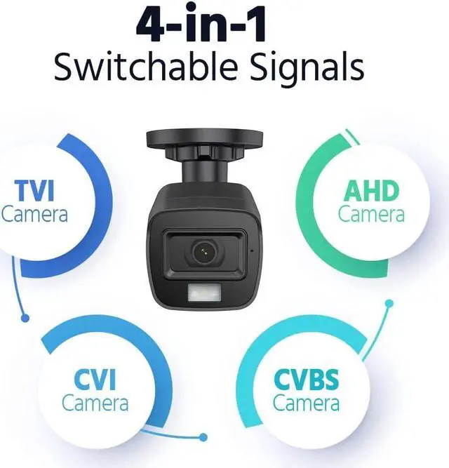 Alt view image 7 of 7 - ANNKE UHD 3K Wired Add-on Security Camera (2960×1665), 4pcs CCTV Surveillance Cam with Built-in Mic, 2.8mm Lens (129° FOV) for 24/7 Video/Audio Recording, Smart Dual Light, 100ft Color Night Vision