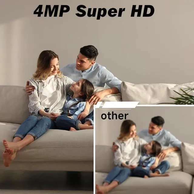 Alt view image 2 of 7 - 2K Indoor Security Cameras with Color Night Vision, WiFi Home Camera for 24/7 Recording, Cameras for Home Security, Dog Camera with AI Detection,2-Way Talk, Cloud&SD, Works Alexa&Google Assistant 4PCs