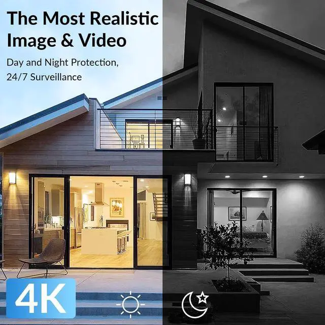 Alt view image 2 of 7 - FOSCAM 4K 8MP NVR PoE Security Camera System 8 Channel NVR 4pcs Wired Outdoors IP PoE 8MP Security Cameras, 2TB HDD, Color Night Vision, 2-Way Audio, AI Human Vehicle Detection, IP66 Waterproof