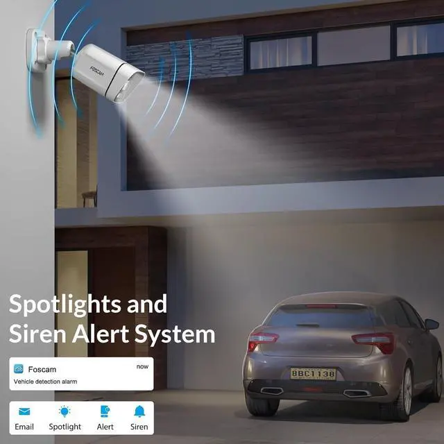 Alt view image 3 of 7 - FOSCAM 4K 8MP NVR PoE Security Camera System 8 Channel NVR 4pcs Wired Outdoors IP PoE 8MP Security Cameras, 2TB HDD, Color Night Vision, 2-Way Audio, AI Human Vehicle Detection, IP66 Waterproof