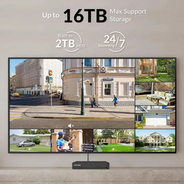 Alt view image 6 of 7 - FOSCAM 4K 8MP NVR PoE Security Camera System 8 Channel NVR 4pcs Wired Outdoors IP PoE 8MP Security Cameras, 2TB HDD, Color Night Vision, 2-Way Audio, AI Human Vehicle Detection, IP66 Waterproof