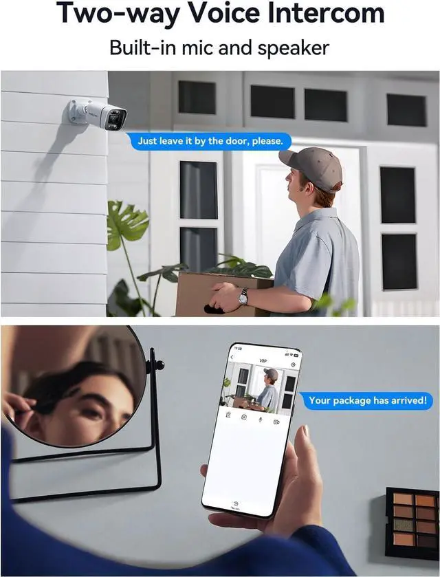 Alt view image 6 of 7 - FOSCAM 4K 8MP IP PoE Security Cameras Wireless Outdoor, V8EP Surveillance Camera for Home Security, 120° FoV, 20x Zoom, AI Detect Human/Vehicle, 66FT Color Night Vision,Siren Alert,2-Way Audio,IP66