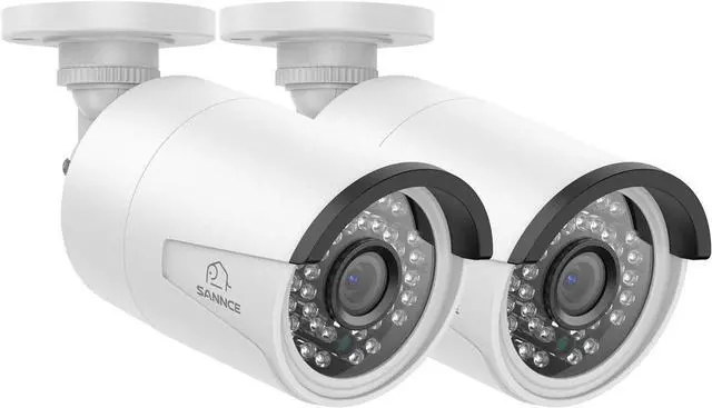 Main image of SANNCE 4K 8MP PoE IP Security Camera for PoE NVR, 2Pcs Outdoor Weatherproof Cameras with Smart IR LEDs, Night Vision, Motion Detection, One-Way Audio, Compatible with Alexa
