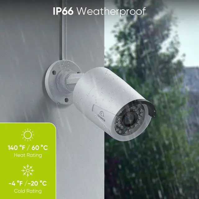 Alt view image 6 of 7 - SANNCE 4K 8MP PoE IP Security Camera for PoE NVR, 2Pcs Outdoor Weatherproof Cameras with Smart IR LEDs, Night Vision, Motion Detection, One-Way Audio, Compatible with Alexa