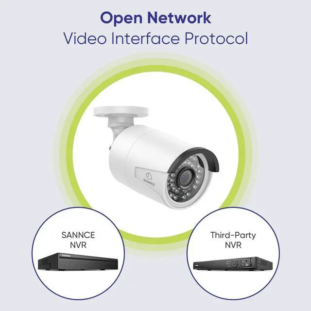 Alt view image 7 of 7 - SANNCE 4K 8MP PoE IP Security Camera for PoE NVR, 2Pcs Outdoor Weatherproof Cameras with Smart IR LEDs, Night Vision, Motion Detection, One-Way Audio, Compatible with Alexa