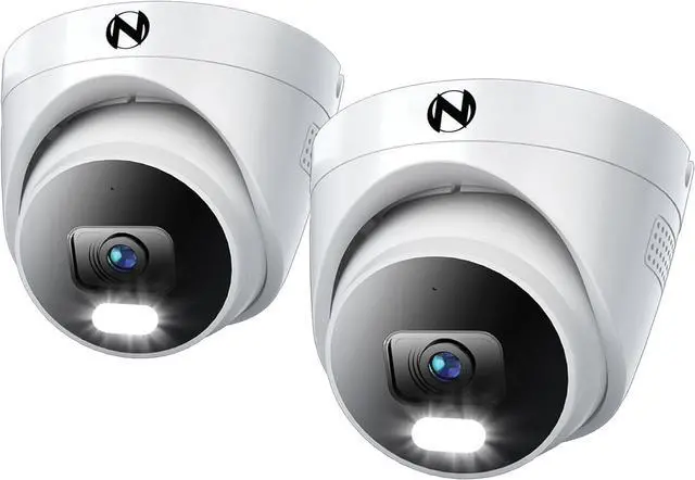 Main image of Night Owl Add On Wired IP 4K HD Indoor/Outdoor Deterrence Dome Cameras with 2-Way Audio (2 Pack)