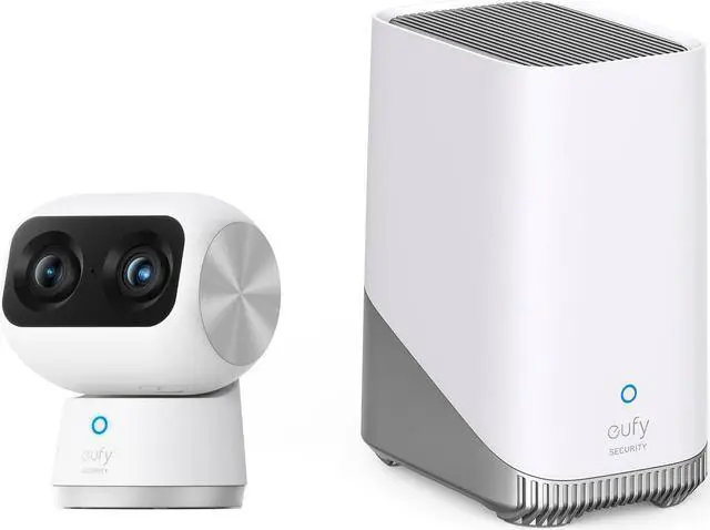 Main image of eufy Security Indoor Cam S350 with HomeBase 3, Dual Cameras, 4K UHD Resolution Security Camera with 8× Zoom and 360° PTZ, Human/Pet AI, Dual-Band Wi-Fi 6