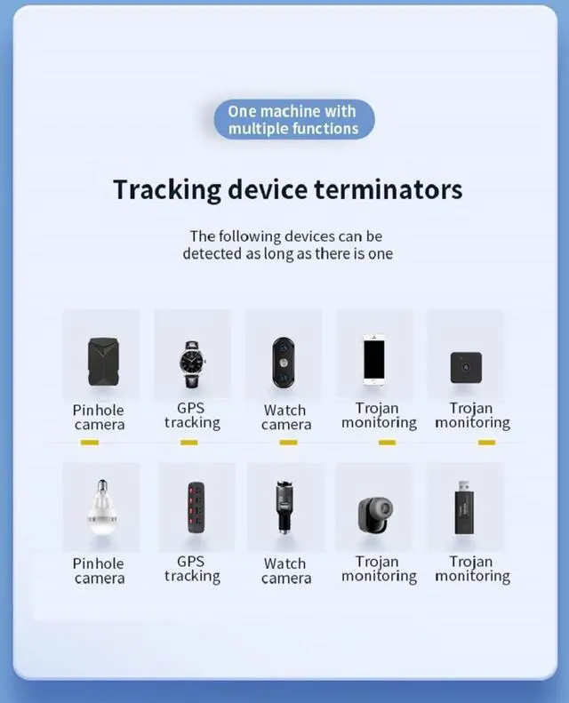 Alt view image 6 of 6 - Digi ProScan AI Quantum Privacy Counter Surveillance Bug Sweep Detector - Detects Hidden Cameras, GPS Trackers, Trojan Monitoring Devices, and More - Dual Speakers, High Sensitivity