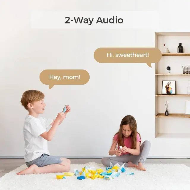 Alt view image 5 of 7 - 2K Indoor Security Camera, Pet Camera for Home Security with WiFi, Sound Detection, Night Version Two-Way Talk, PIR Human Detection, Support TF Card, Huge Cloud Storage