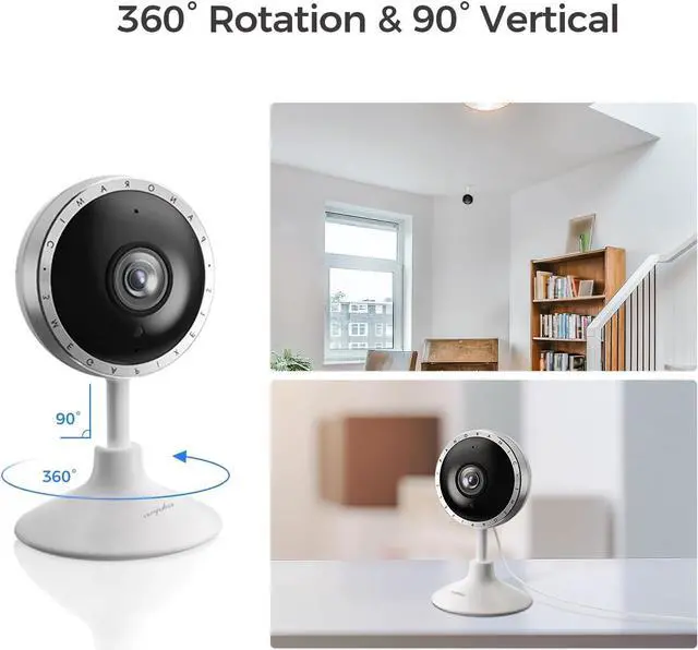 Alt view image 2 of 7 - 2K Indoor Security Camera, Pet Camera for Home Security with WiFi, Sound Detection, Night Version Two-Way Talk, PIR Human Detection, Support TF Card, Huge Cloud Storage