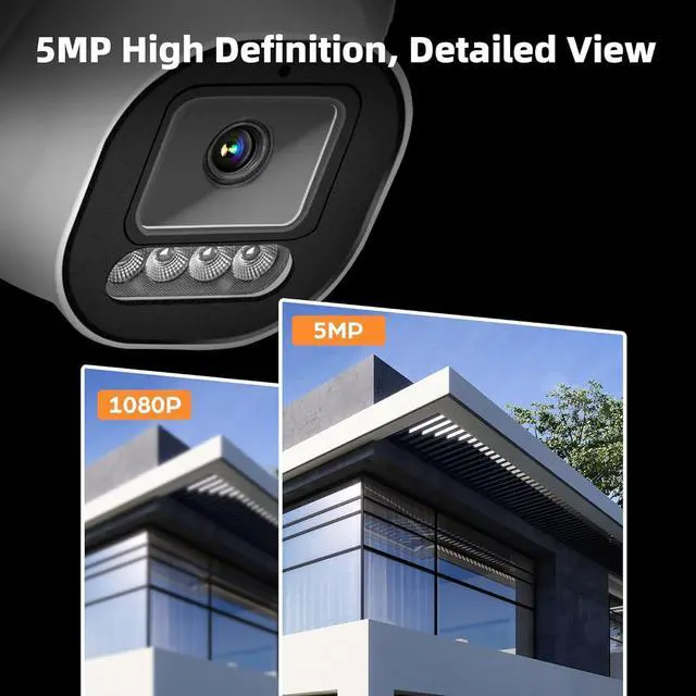 Alt view image 2 of 6 - TIGERSECU 5MP Wide Angle Dome Security Camera for DVR, Weatheproof for Indoor/Outdoor Use, Hybrid 4-in-1 with OSD Switch, for TVI, CVI, AHD, CVBS DVRs (Power Supply and Coaxial Cable Sold Separately)
