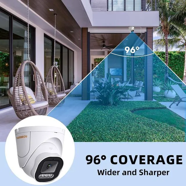 Alt view image 3 of 6 - TIGERSECU 5MP Wide Angle Dome Security Camera for DVR, Weatheproof for Indoor/Outdoor Use, Hybrid 4-in-1 with OSD Switch, for TVI, CVI, AHD, CVBS DVRs (Power Supply and Coaxial Cable Sold Separately)