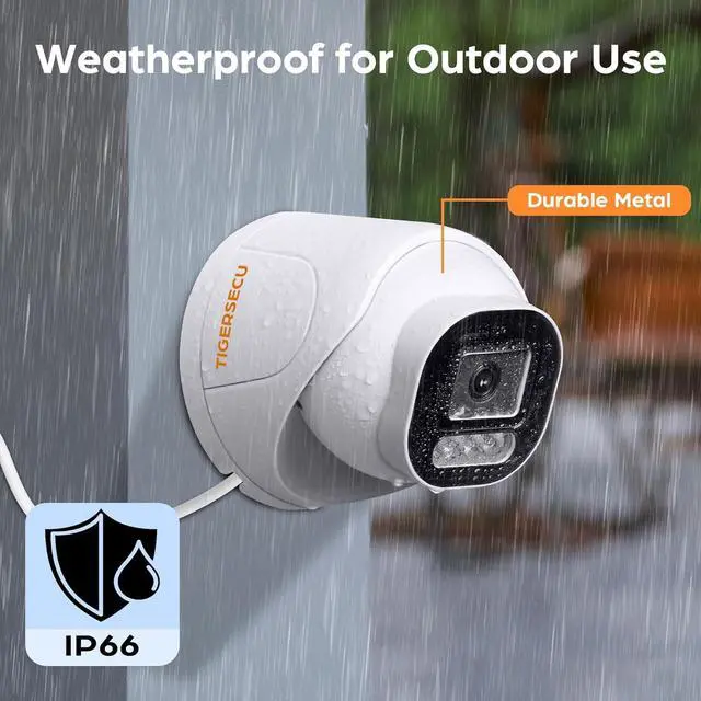 Alt view image 5 of 6 - TIGERSECU 5MP Wide Angle Dome Security Camera for DVR, Weatheproof for Indoor/Outdoor Use, Hybrid 4-in-1 with OSD Switch, for TVI, CVI, AHD, CVBS DVRs (Power Supply and Coaxial Cable Sold Separately)