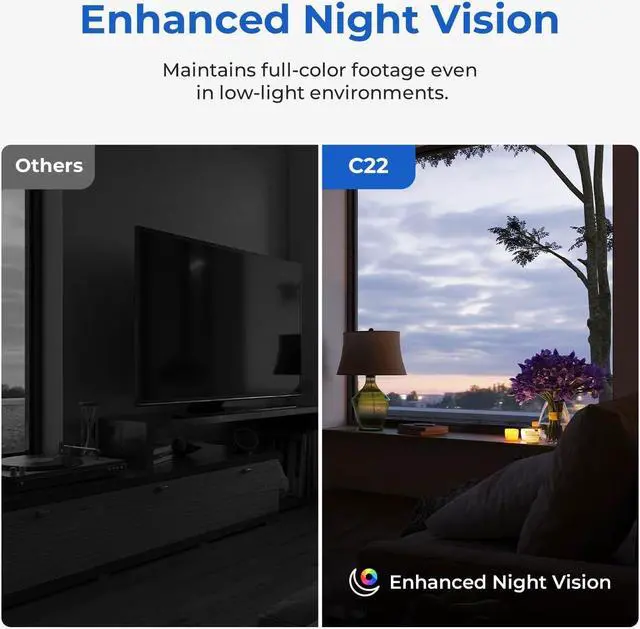 Alt view image 6 of 7 - IMILAB C22 3K Security Indoor Camera - 360° View Home Camera with Color Night Vision for Baby/Pet Monitor, Plug-in 2.4Ghz WiFi 6 Inside Cam, 2-Way Audio, AI Detection, Local/Cloud Storage(Black)