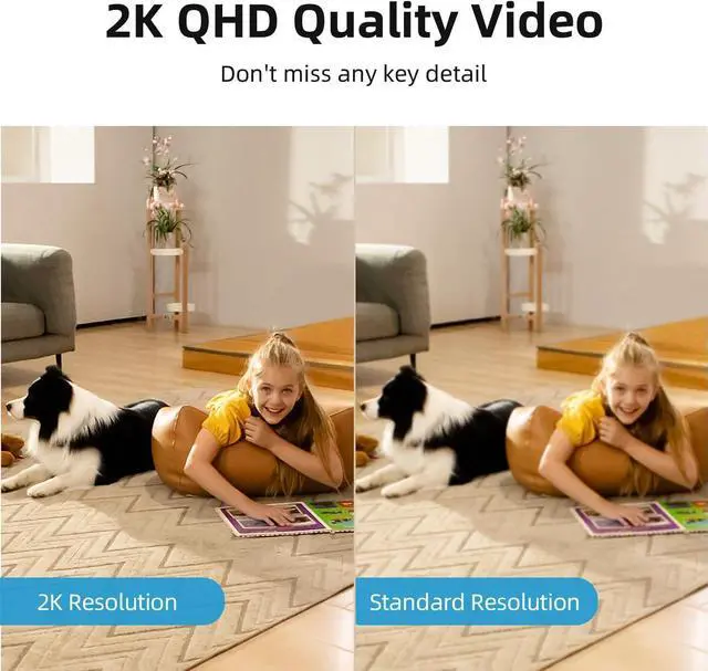 Alt view image 3 of 7 - AOSU 2K Security Camera Indoor, Baby Monitor Pet Camera 360-Degree for Home Security with 2.4 GHz Wi-Fi Router, One-Touch Call, Smart Motion Tracking, IR Night Vision, Compatible with Alexa