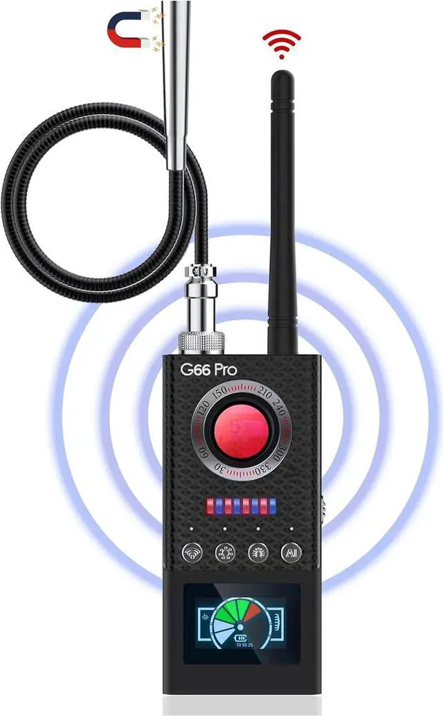 Main image of JAXTIN Hidden Camera Detectors, G66 Pro Hidden Devices detectors with AI Auto Scan, Magnetic GPS Tracker/Bug Detectors, Listening Device Detector, Infrared Camera Finder, LED Display (Medium)