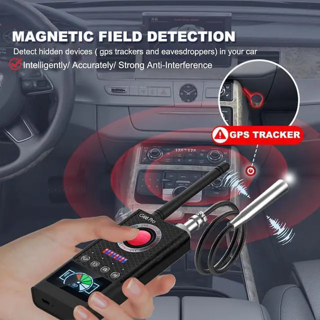 Alt view image 4 of 6 - JAXTIN Hidden Camera Detectors, G66 Pro Hidden Devices detectors with AI Auto Scan, Magnetic GPS Tracker/Bug Detectors, Listening Device Detector, Infrared Camera Finder, LED Display (Medium)