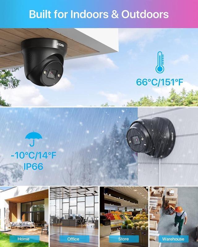Alt view image 5 of 7 - Gadpiparty ZOSI 4K PoE Security Camera System with Person Vehicle Detection,8 Ports 16CH 8MP NVR with 2TB HDD,8pcs 4K Outdoor Indoor PoE IP Cameras,Night Vision,Spotlight Siren,2 Way Audio,for 24/7 R
