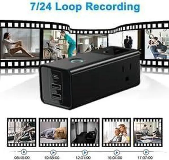 Alt view image 2 of 7 - Hidden Camera Wall Outlet Camera Charger HD 1080P Spy Camera WiFi Nanny Cam with Video and Motion Detection Cameras for Home Security Indoor/Outdoor