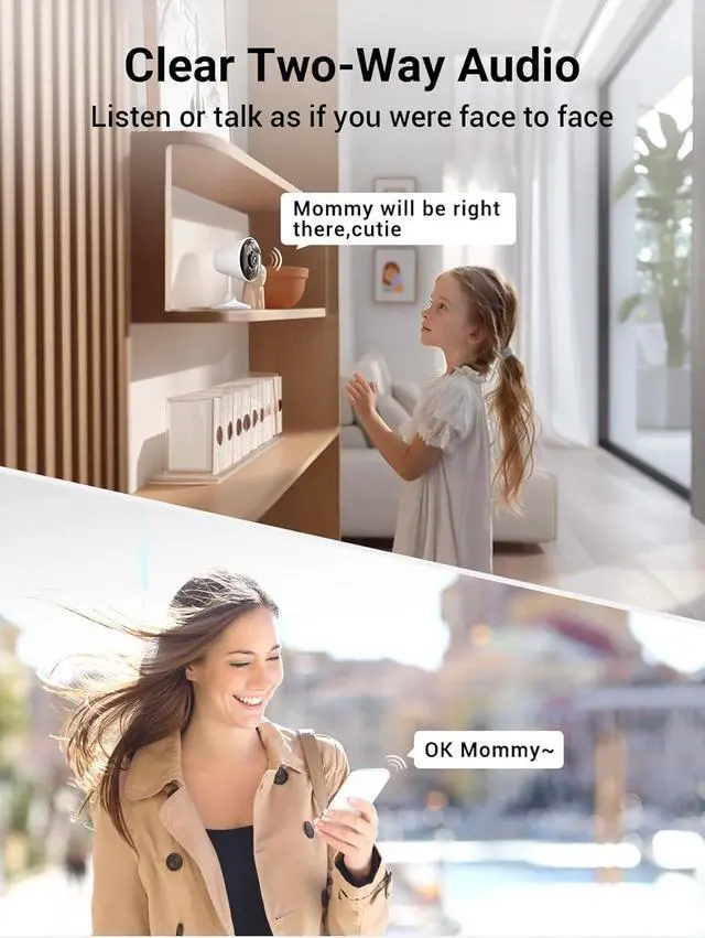 Alt view image 5 of 6 - [5G & 2.4G] Indoor/Outdoor Security Camera for Home, Baby/Elder/Dog/Pet Camera with Phone App, Wi-Fi Camera w/Spotlight, Color Night Vision, 2-Way Audio, 24/7, SD/Cloud Storage, Work w/Alexa, 2Pack