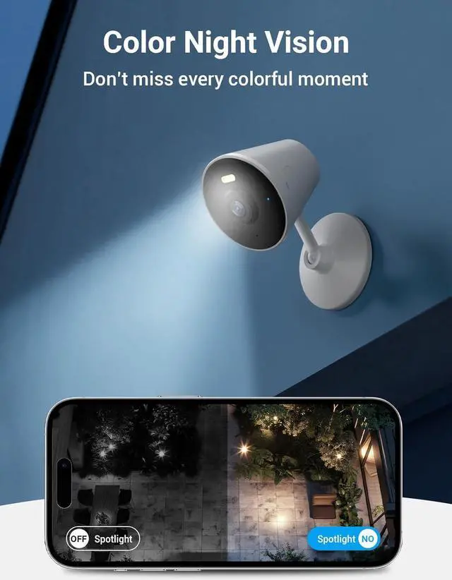 Alt view image 3 of 6 - [5G & 2.4G] Indoor/Outdoor Security Camera for Home, Baby/Elder/Dog/Pet Camera with Phone App, Wi-Fi Camera w/Spotlight, Color Night Vision, 2-Way Audio, 24/7, SD/Cloud Storage, Work w/Alexa, 2Pack